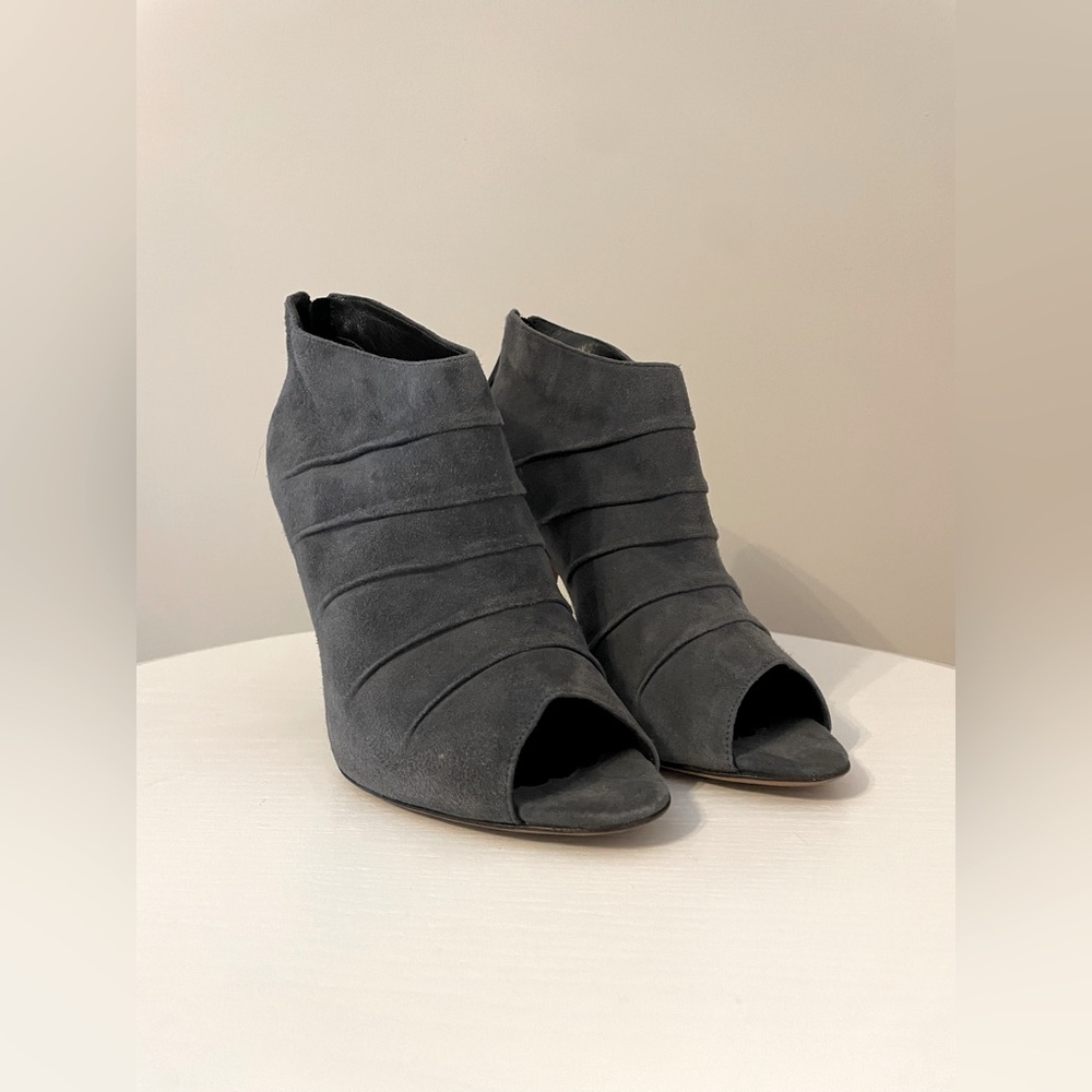 Moschino Suede Open Toe Booties